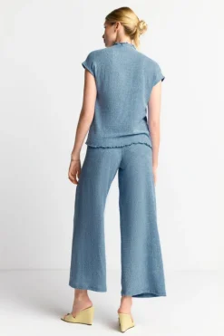 Stoffhose In Crinkle-Optik