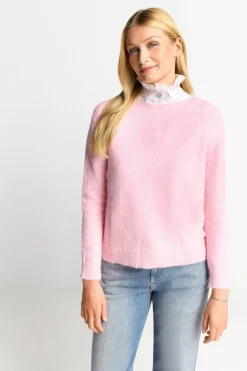 Strickpullover Aus Weichem Materialmix