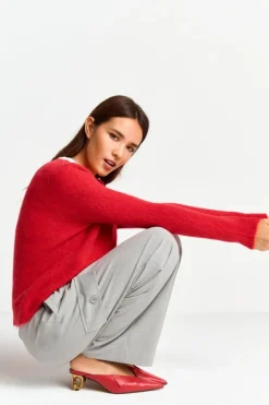 Strickpullover Aus Weichem Materialmix