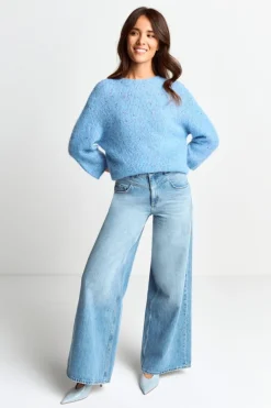 Strickpullover Mit überschnittenen Schultern