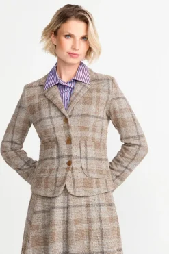 Taillierter Blazer Mit Karomuster