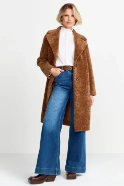 Teddy-Mantel Mit Reverskragen