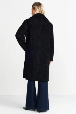 Teddy-Mantel Mit Reverskragen