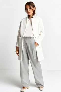 Teddy-Mantel Mit Stehkragen