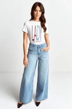 T-Shirt Mit Strass-Schriftzug