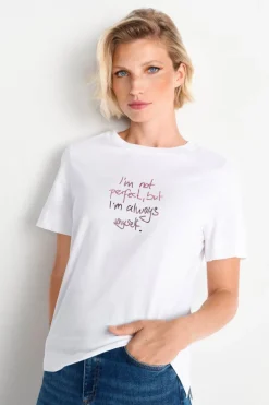 Weißes Statement-T-Shirt