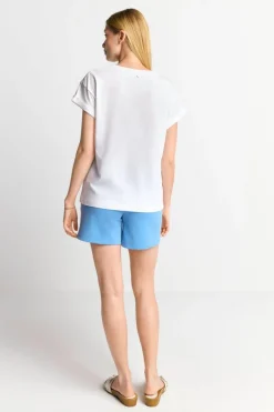 Weißes T-Shirt Mit Crew-Neck