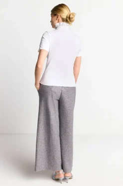 Weißes T-Shirt Mit Frill-Kragen