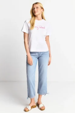 Weißes T-Shirt Mit Schriftzug