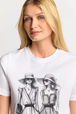 Weißes T-Shirt Mit Statement-Print