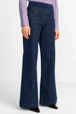 Wide Leg Denim Mit Elastischem Bund