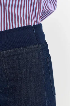 Wide Leg Denim Mit Elastischem Bund