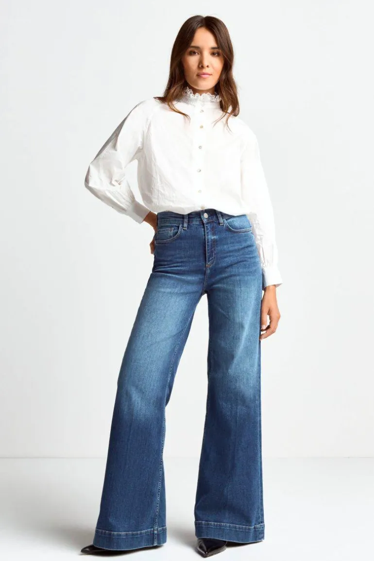 Wide Leg Denim Mit Hoher Taille