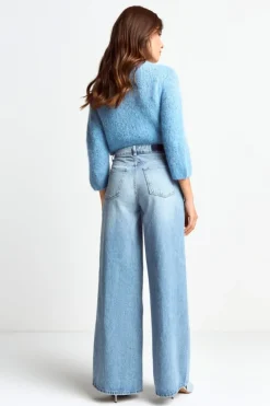 Wide Leg Denim Mit Passe