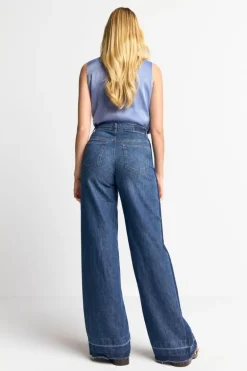 Wide Leg Denim Mit Seitenstreifen